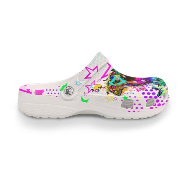 Preview: Clogs mit Hundemotiv Hazel - Gartenschuhe, Gummischuhe, bunt, Unisex, Grösse 36-43, Mischling, Mix, AmStaff, Staffordshire, Staff, Pitbull, Pit, SOKA, Listenhund